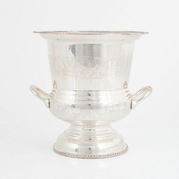 A silver-plate wine cooler, early 20th century.