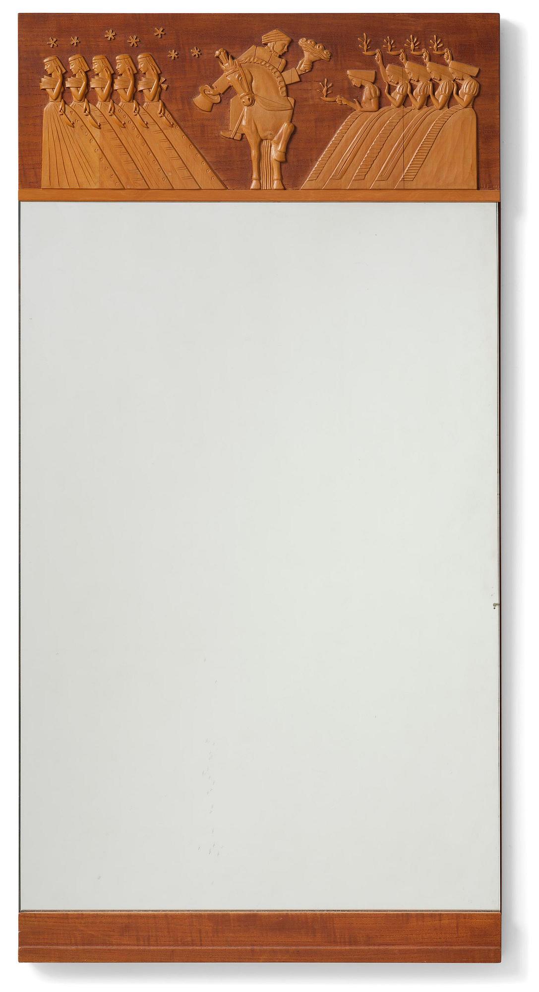 Ulla Fogelklou-Skogh, a wall mirror, cabinetmaker Gustav Bergsten, for the Stockholm Crafts Association, 1936.