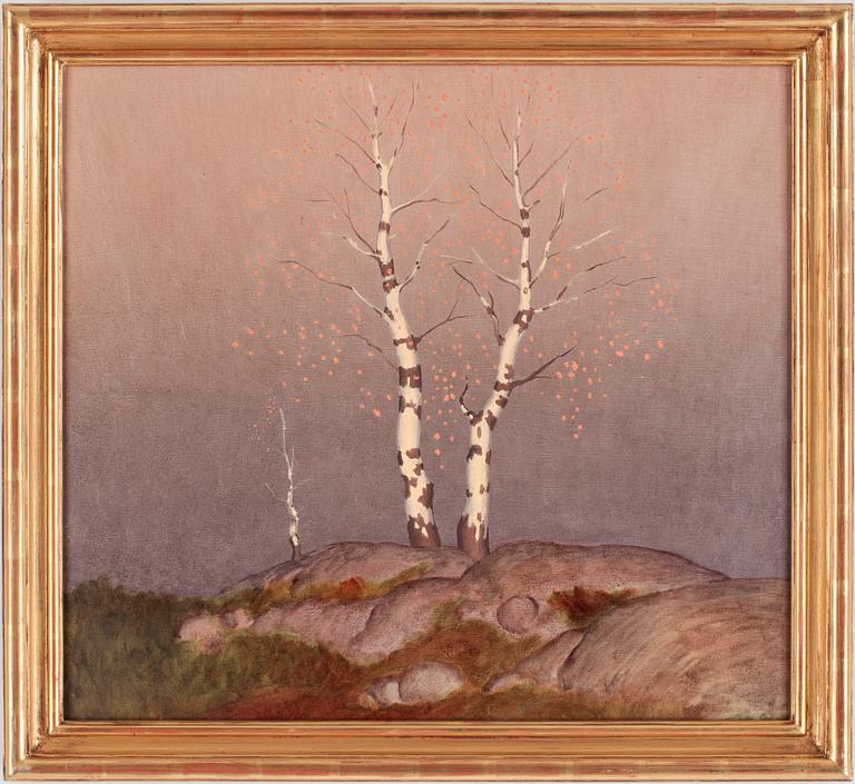 OSKAR BERGMAN, tillskr, olja på duk, ej sign.