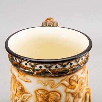 A Rörstrand majolica jug around 1900.