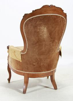 FÅTÖLJ, nyrokoko, 1800-talets andra hälft.