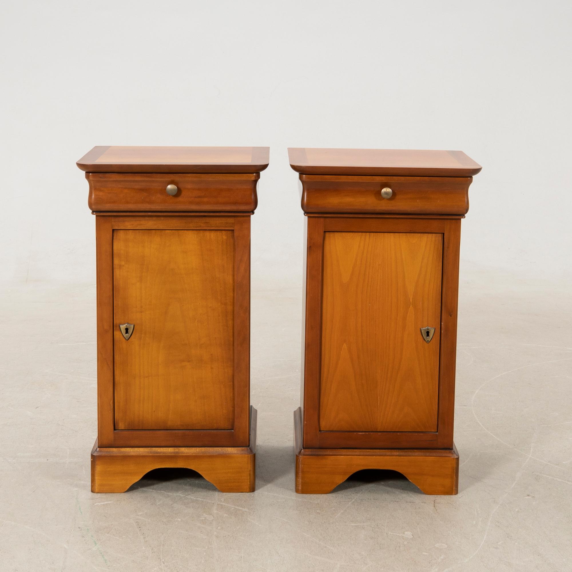 Bedside tables, a pair, Grange, France, late 20th century.
