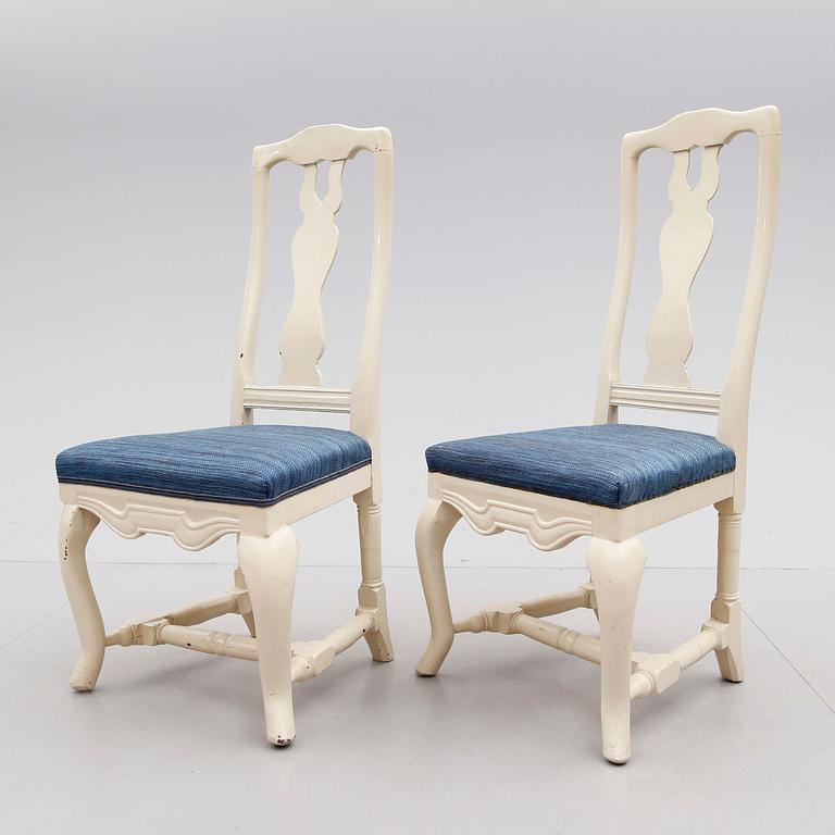 STOLAR, 1 par, barockstil, omkring år 1900.