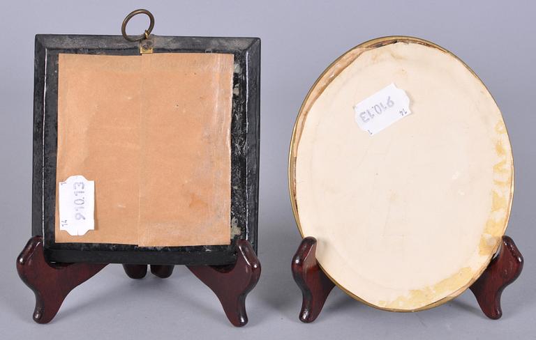 MINIATYRER, 2 st, 1800/1900-tal.