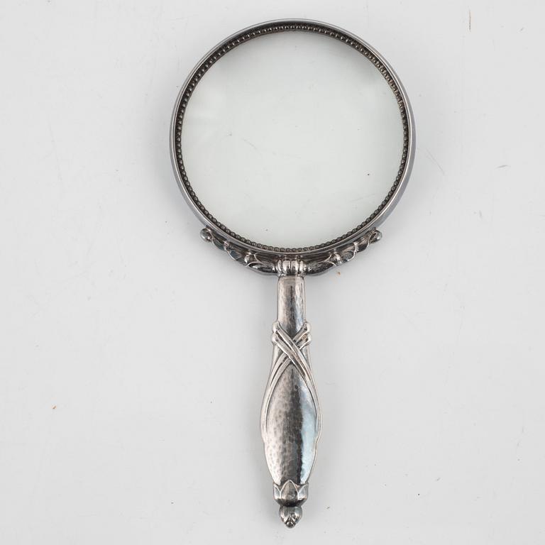 Georg Jensen, förstoringsglas, sterlingsilver, Köpenhamn, efter 1945.
