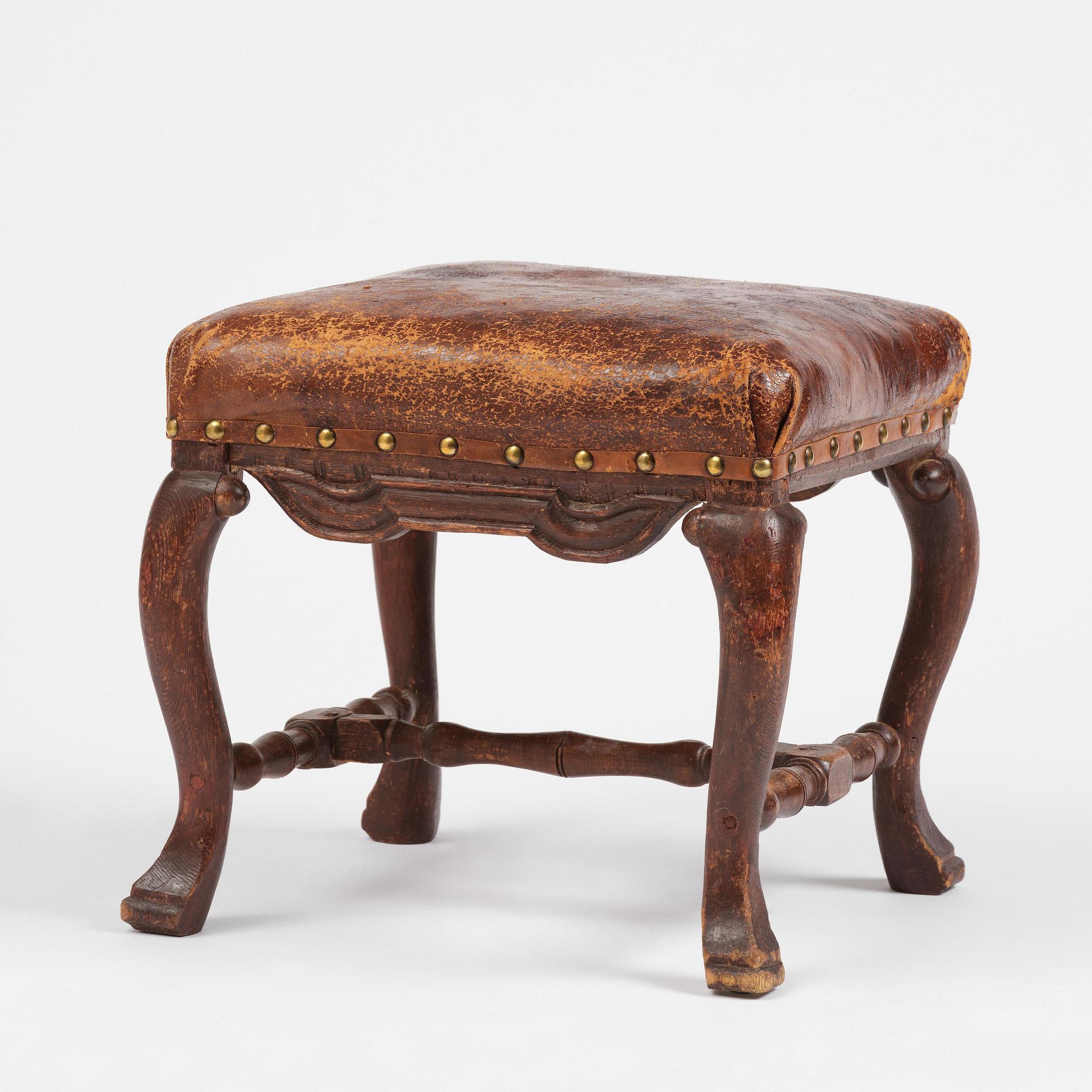 A Swedish late baroque stool, mid 18th century.
