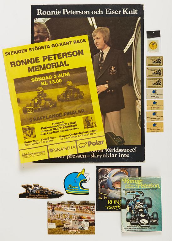 Collection of memorabilia, Ronnie Peterson.