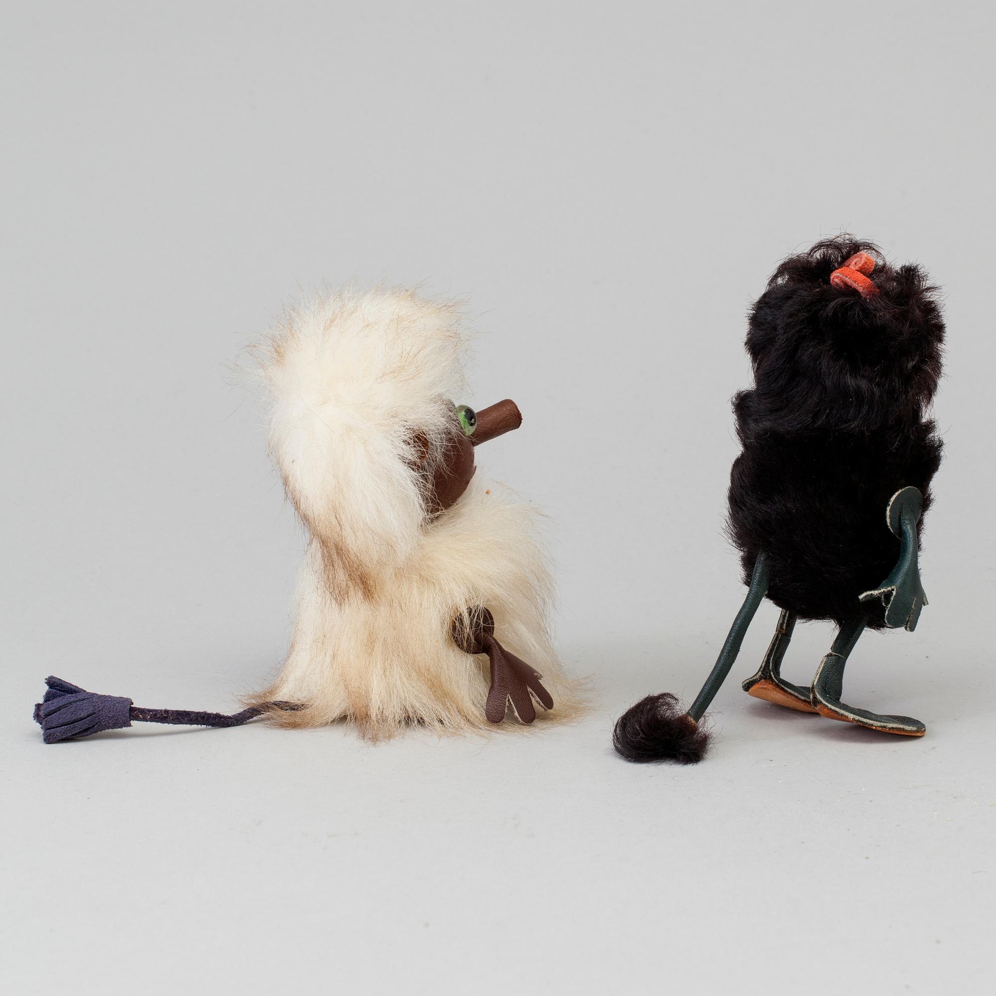 A 'Stinky' Moomin characters figure from Atelier Fauni, Finland, 1950's/60's and one unknown maker.