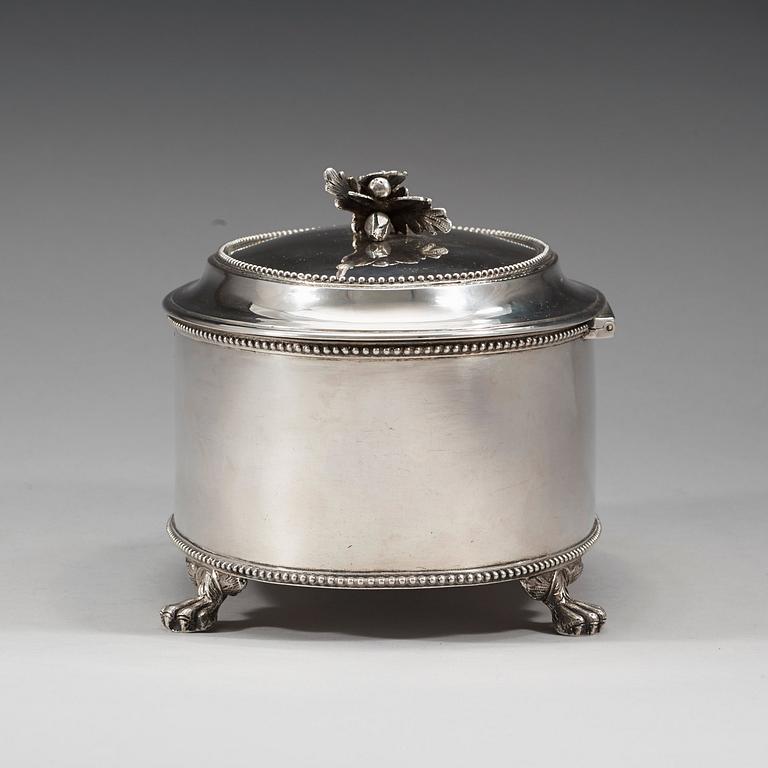 A Swedish 18th century silver sugar-casket, marks of Petter Eneroth, Stockholm 1790.