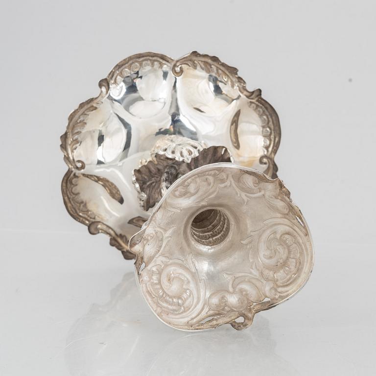 A Swedish silver bowl on foot, mark of Otto Lindeberg, Stockholm 1866.