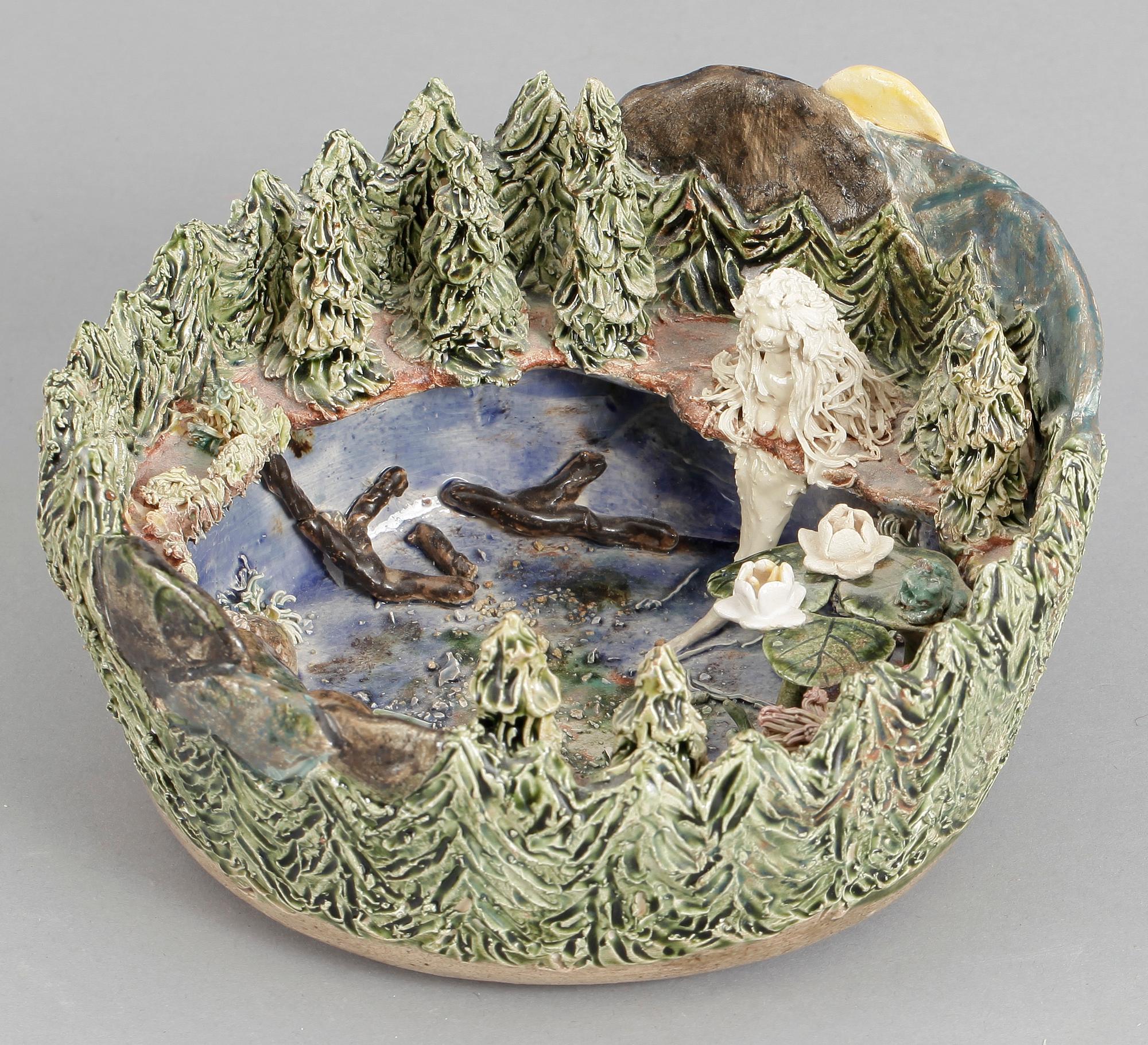 SKÅL, majolika, signerad "KB" o daterad-96.