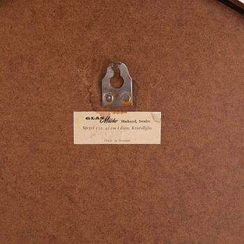 A copper ceiling lamp, by Fog & Mørup, Denmark, and a copper mirror, Markaryd.