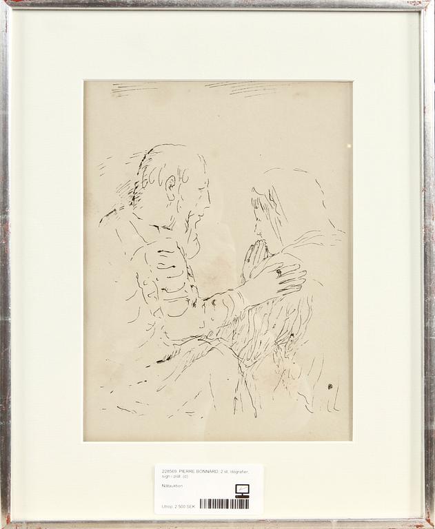 PIERRE BONNARD, 2 st, litografier, sign i plåt.