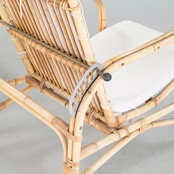 A pair of rattan armchairs from second half of the 20th century.