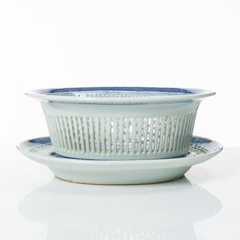 Gallerskål med fat, kompaniporslin, Kina, Qingdynastin, 1800-tal.