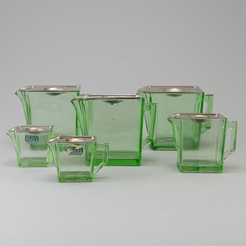 WILLIAM STENBERG, 6 st "Kylex", kylskåpstillbringare av glas, Gullaskruf 1900-talets mitt.