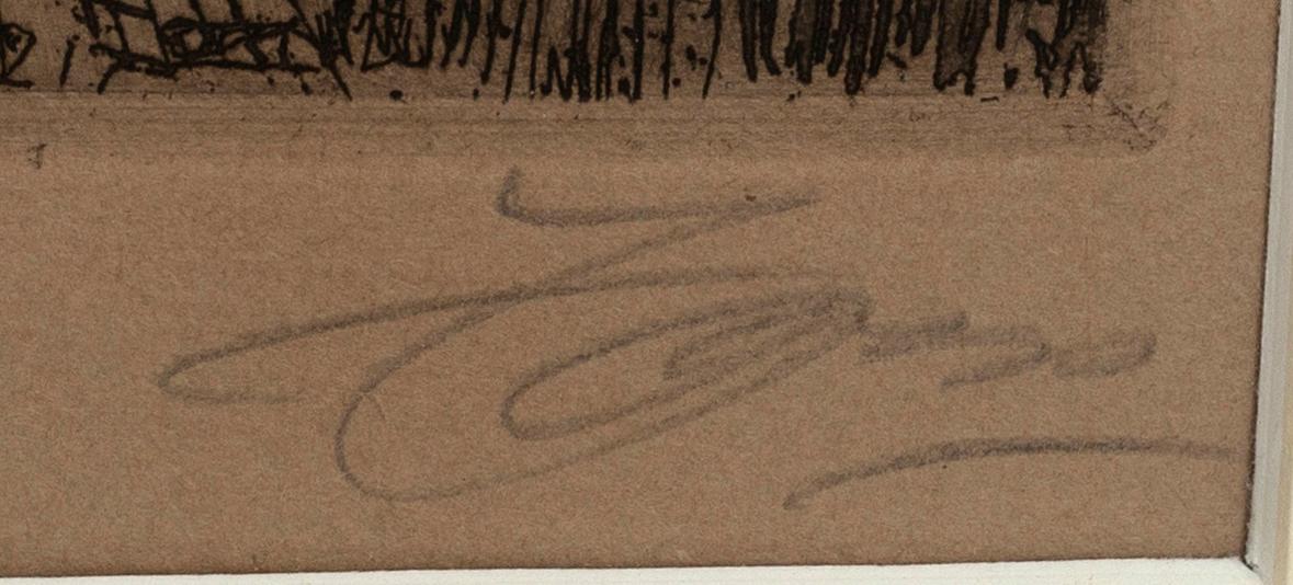 Anders Zorn, etsning, 1917, signerad.