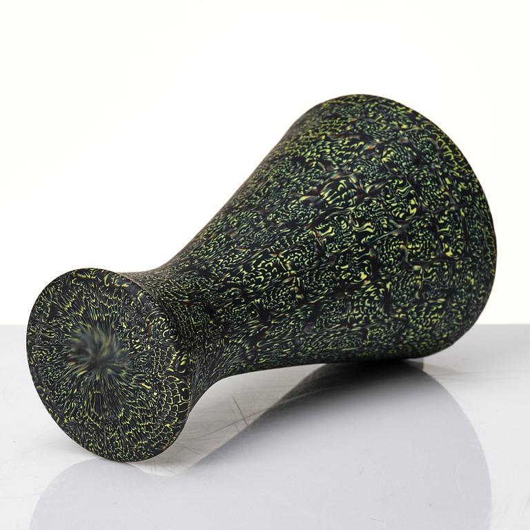 Paolo Venini, a black and yellow 'Mezzaluna Murrine' vase, Venini Italy 1950s.