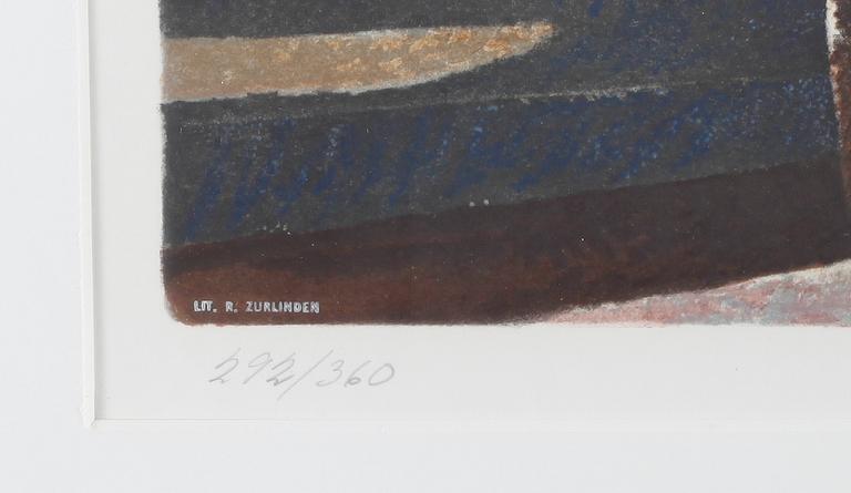 AXEL OLSON, färglitografi, signerad och numrerad 292/360.