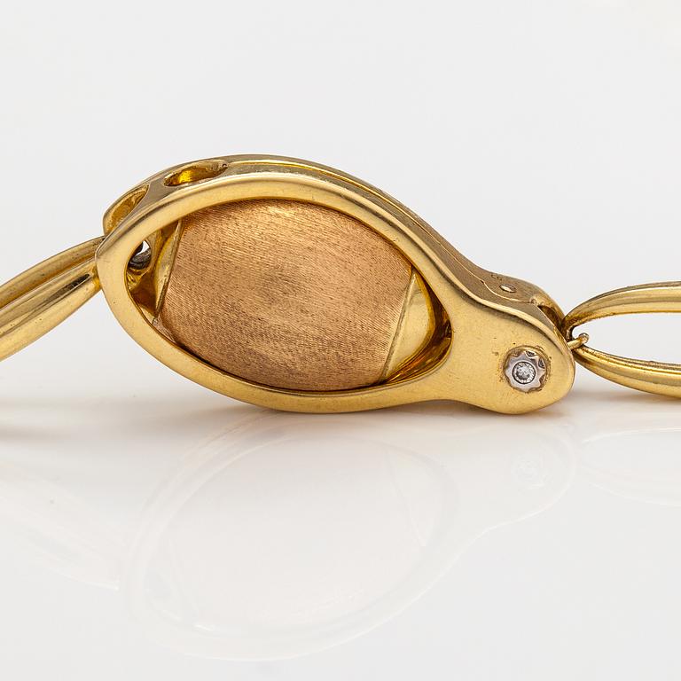 Chimento, "Accordi", an 18K gold necklace and bracelet with a diamond ca. 0.07 ct. Vicenzia, Italy.