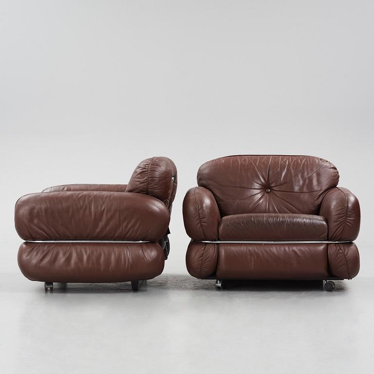 Kurt Hvitsjö, a pair of "Hannibal" easy chairs, Isku, Finland, 1970s.