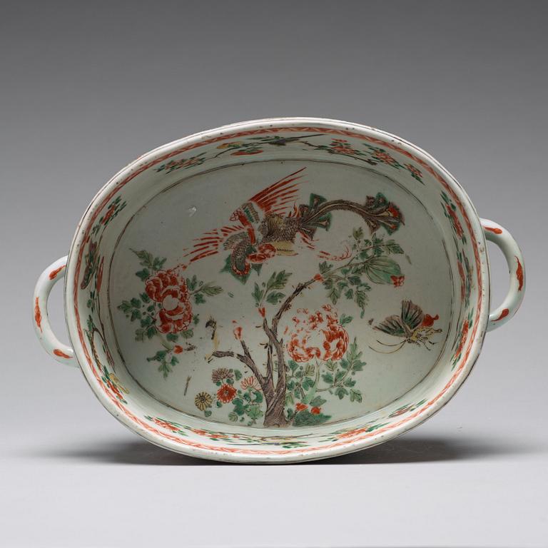 JARDINIERE/KORG, porslin. Qingdynastin, Kangxi (1662-1722).