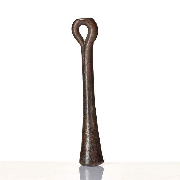 A Swedish late baroque bronze mortar and pestle, dated 1759.