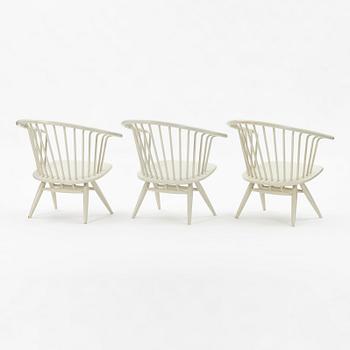 Ilmari Tapiovaara, a set of three "Crinolette", chairs, Asko, Finland 1960-70s.