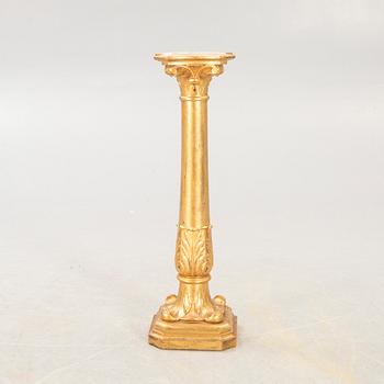 A gilded late 19th century pedestal.