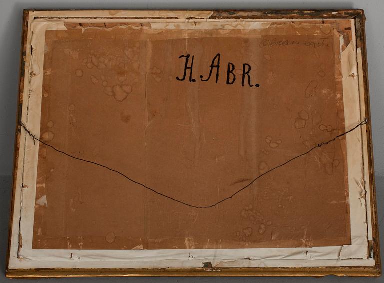 OKÄND KONSTNÄR, gouache, a tergo märkt Obramovits, 1800-talets mitt.