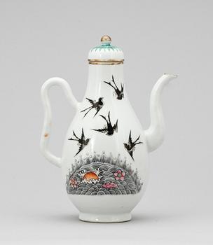 KAFFEKANNA, porslin, Kina 1800-tal.