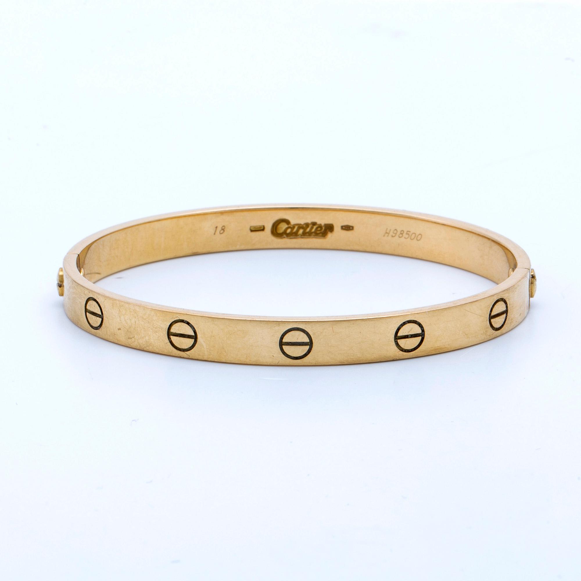 Cartier "Love" bracelet 18K gold, purchased year 2000.