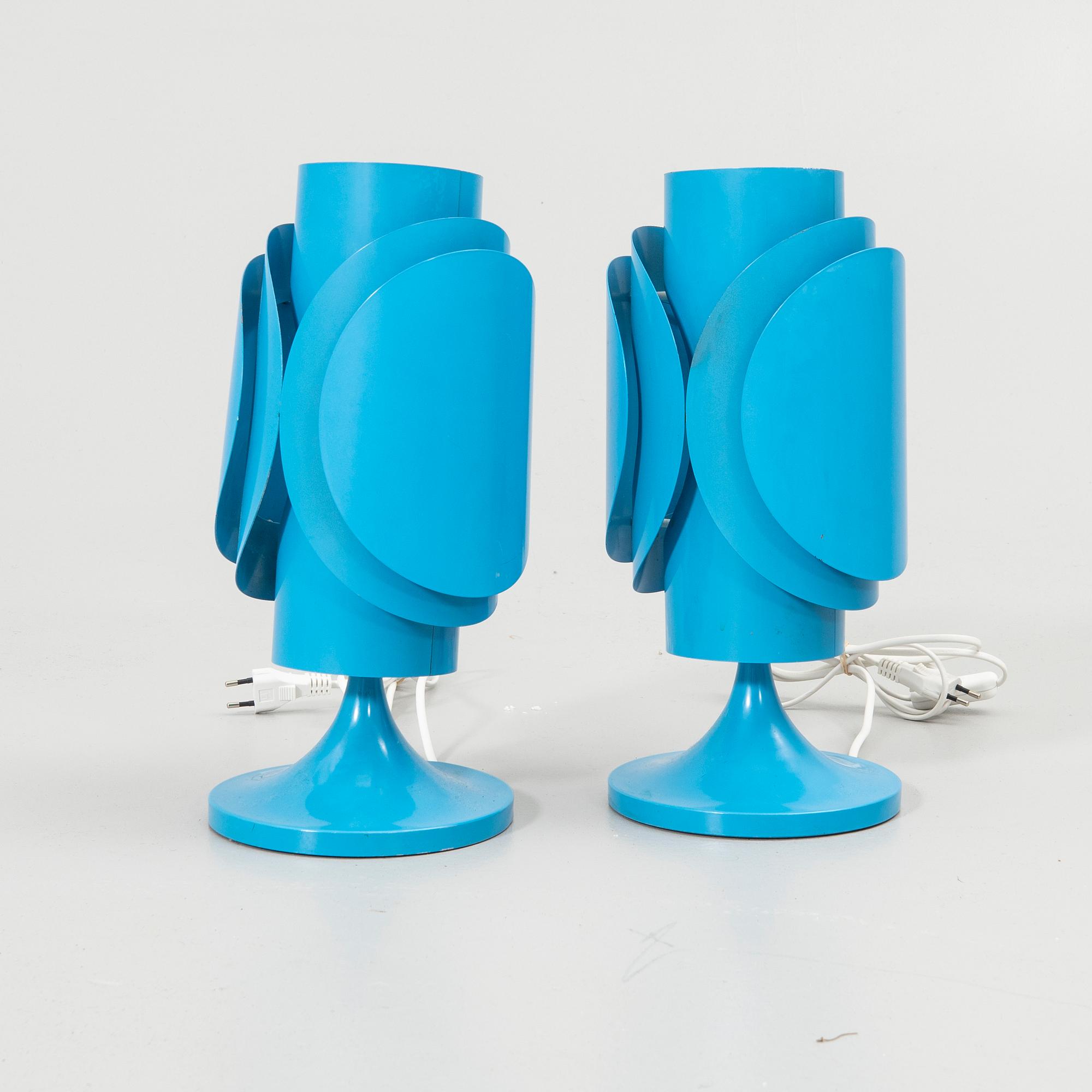 Table lamps, a pair, 1960s/70s.