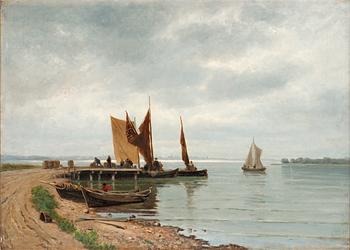 70. Carl Gabriel Adelsköld, Coastline with fishing boats.