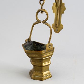 A BRONZE HOLY WATER HOLDER, 18th/19th century.