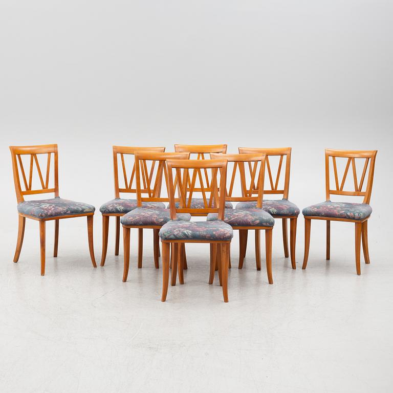 Carl Malmsten, eight 'Pyramid' chairs, second part of the 20th century.