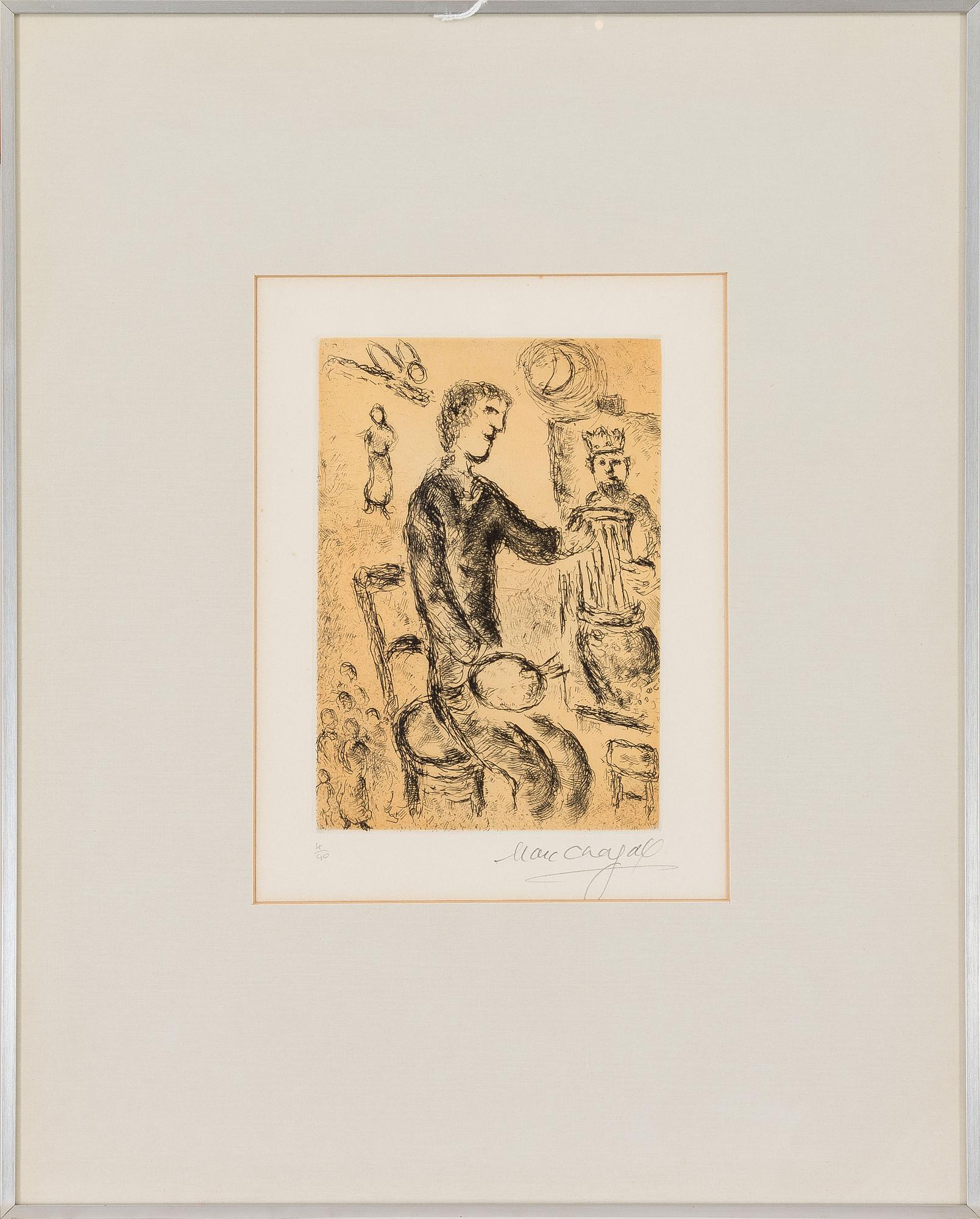 MARC CHAGALL, SELF PORTRAIT FROM "PSAUMES DE DAVID".