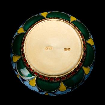 A mid-19th century silver napkin ring, Erik Kollin, St Petersburg, a silver salt cellar, latter half of the 20th century.