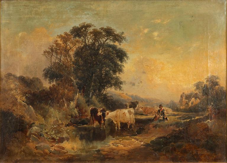 Engelsk konstnär, 1800-tal, Pastoralt landskap.