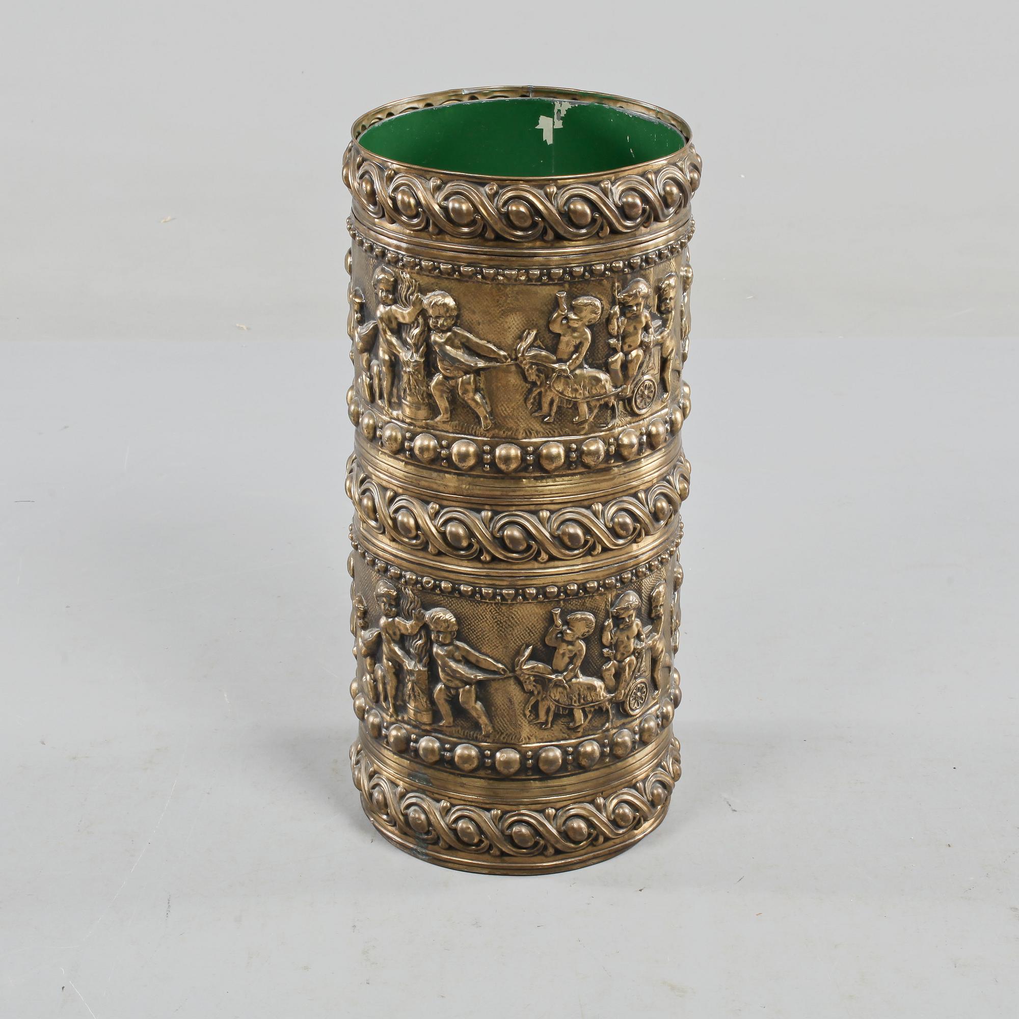PARAPLYSTÄLL, mässing, omkring 1900-talets mitt.