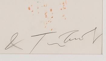 Jean Tinguely, drawing, signed.