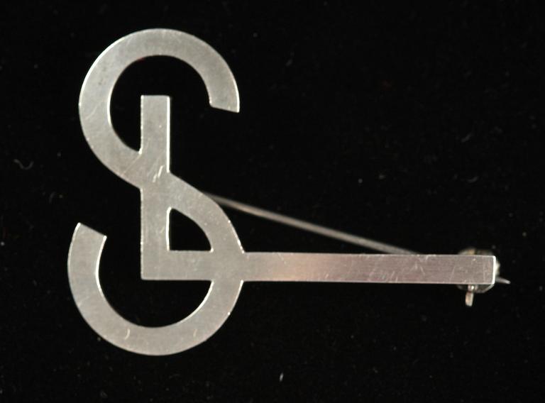 MONOGRAMBROSCH, silver, Wiven Nilsson, Lund, 1950/60-tal.