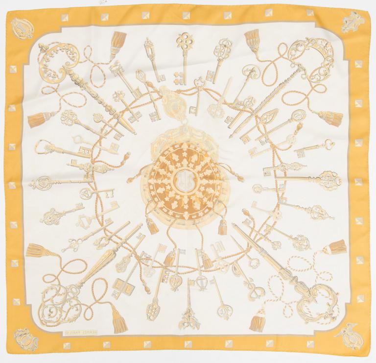 Hermès silk scarf "Les Clèfs'.