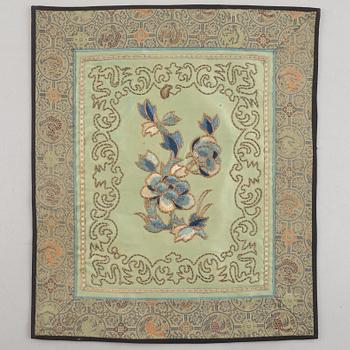 A group of five Chinese silk textiles, late Qing dynasty / first part of the 20th century.