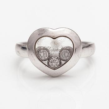 Chopard, Ring "Happy diamonds", 18K vitguld, diamanter ca 0.13 ct tot. Märkt.