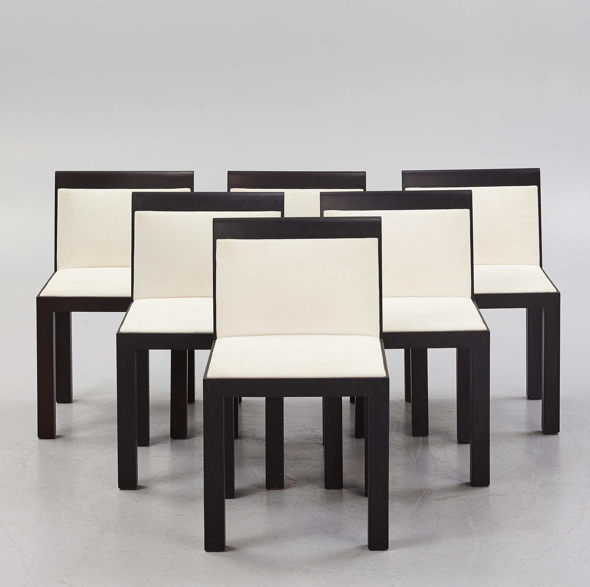 Aldo Rossi & Luca Meda, a set of six 'Teatro' chairs from Molteni, Italy.