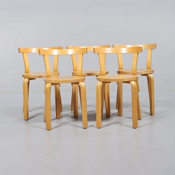 STOLAR, 5 st, troligen "Chair 68", Alvar Aalto, Artek, 1900-talets andra hälft.