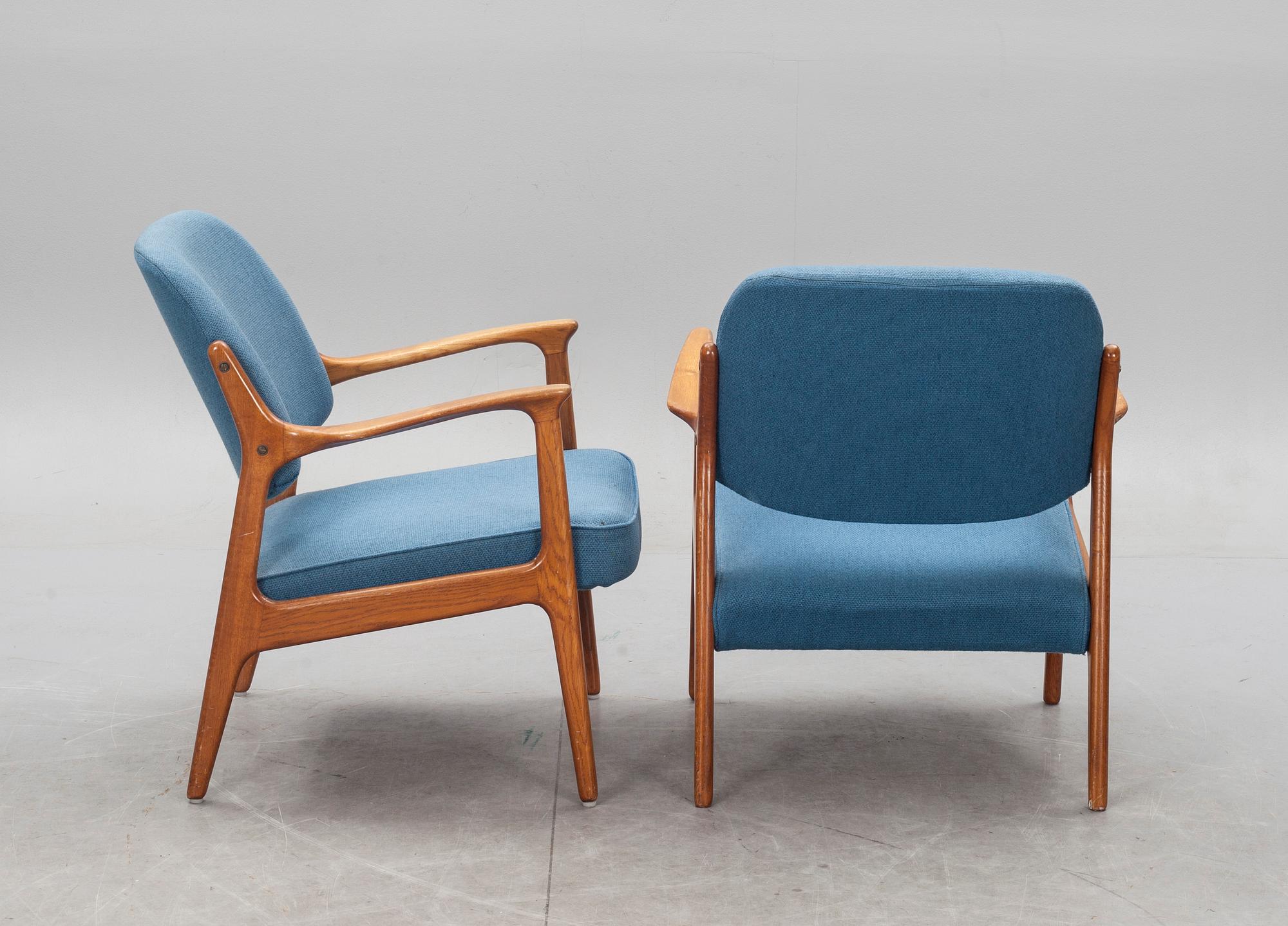 FÅTÖLJER, ett par, "Domus", Inge Andersson, Bröderna Andersson, 1960-tal.