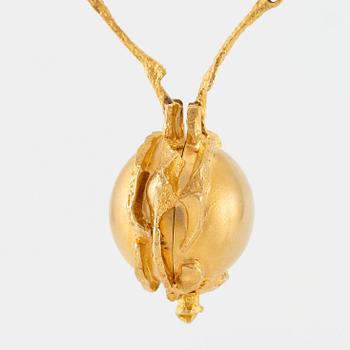 A Björn Weckström, necklace with watch "Sun Dial" 18K gold. Lapponia 1978. 67 g.