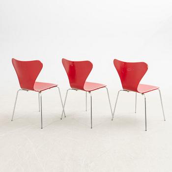 Arne Jacobsen, stolar, 6 st, "Sjuan", Fritz Hansen, Danmark, 1982.